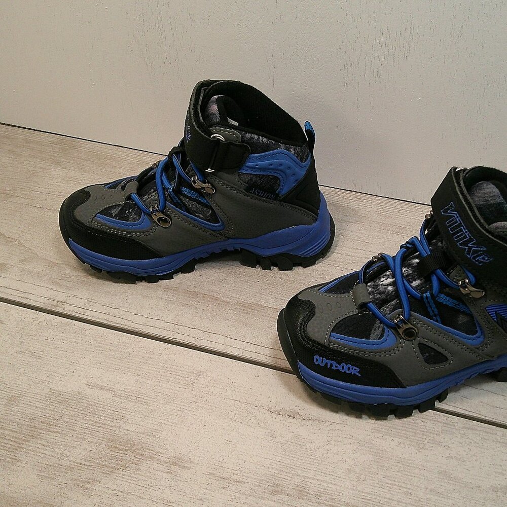 Vitike Kids Hiking Winter Snow Boots Blue Black Camo Waterproof Cleats Size 10.5 - Picture 3 of 9